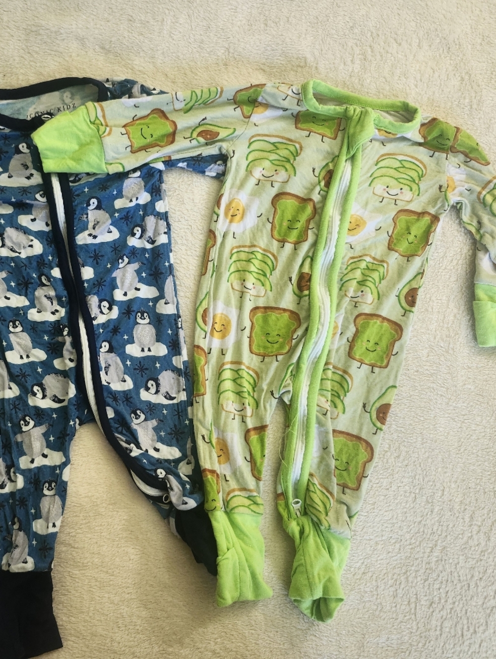 Green Avocado Toast And Penquin Bamboo Sleepers Set